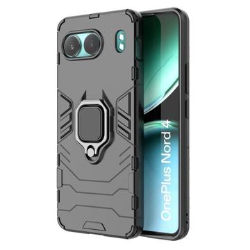 OnePlus Nord 4 Funda Híbrida con Soporte de Anillo - Negro