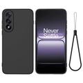 OnePlus Nord 5 Funda de silicona líquida con correa de mano - Negro