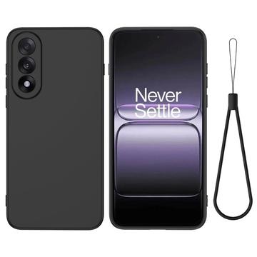 OnePlus Nord 5 Funda de silicona líquida con correa de mano - Negro