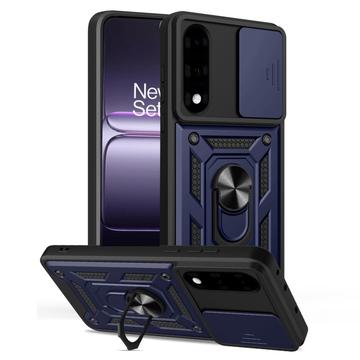 Funda híbrida con anillo giratorio y protector de cámara para OnePlus Nord 5 - Azul