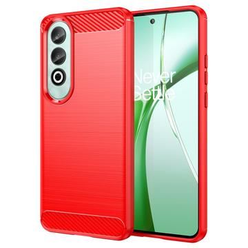 Carcasa de TPU Brushed para OnePlus Nord CE4 - Fibra de Carbono - Rojo