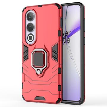 Carcasa Híbrida con Anillo Soporte para OnePlus Nord CE4/Ace 3V - Rojo