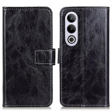 Funda de cartera con cierre magnético para OnePlus Nord CE4/Oppo K12 - Negro