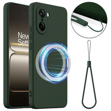 Funda de Silicona Líquida para OnePlus Nord CE5 - Compatible con MagSafe - Verde Oscuro