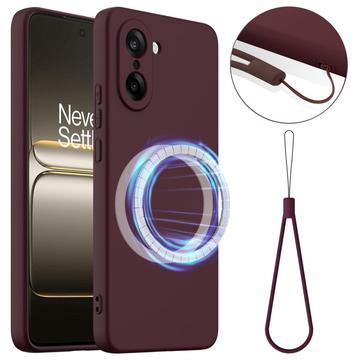 Funda de Silicona Líquida para OnePlus Nord CE5 - Compatible con MagSafe - Vino Tinto