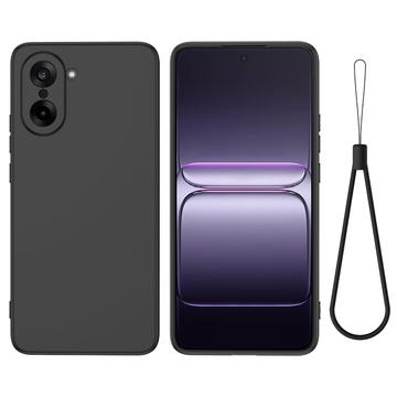 OnePlus Nord CE5 Funda de silicona líquida con correa de mano - Negro