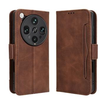 Funda tipo billetera con tarjetero para Oppo Find X8 Ultra - Marrón