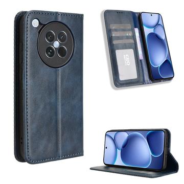 Funda con Cierre Magnético Retro para Oppo Find X8s - Estilo Cartera - Azul
