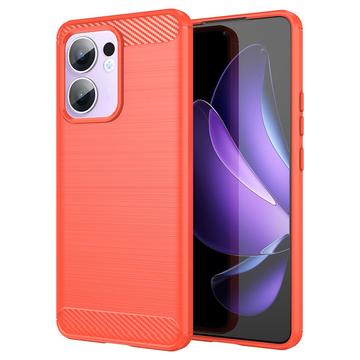 Carcasa de TPU Brushed para Oppo Reno13 F - Fibra de Carbono