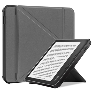 Funda tipo libro con soporte Origami para Kobo Libra 2 - Gris