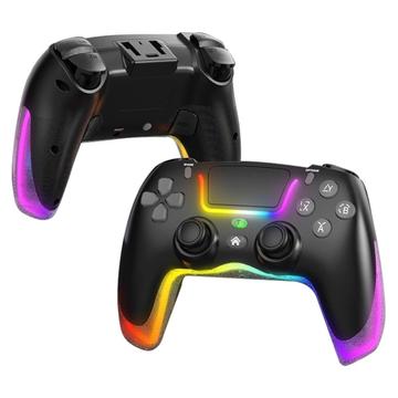 P07 Dazzle Lighting Mando inalámbrico Bluetooth para PS4/Android/iOS/Switch/PC - Negro