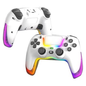 P07 Dazzle Lighting Mando inalámbrico Bluetooth para PS4/Android/iOS/Switch/PC - Blanco