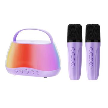 P13 Altavoz Bluetooth portátil de 5W con 2 micrófonos inalámbricos y RGB - Morado