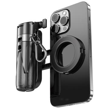 P15-C Palo selfie magnético 2 en 1 y trípode con luz RGB - Negro