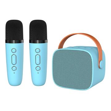 Altavoz Bluetooth karaoke para niños P2 con 2 micrófonos - Azul