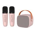 Altavoz Bluetooth karaoke para niños P2 con 2 micrófonos - Rosa