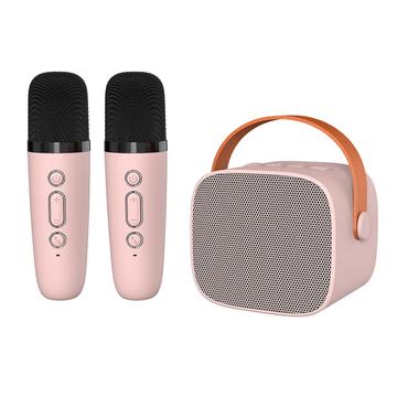 Altavoz Bluetooth karaoke para niños P2 con 2 micrófonos - Rosa