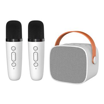 Altavoz Bluetooth karaoke para niños P2 con 2 micrófonos - Blanco