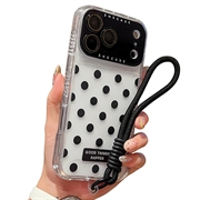 Funda de PC/TPU para iPhone 17 Pro Max con película para lente y correa - Lunares