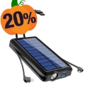 Batería Externa / Cargador Solar Resistente al Agua - 20000mAh - Verde