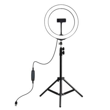 PULUZ PKT3035 10.2" Ring Light LED Fill Light + 1.1m Trípode para Vlogging Live Broadcast