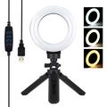 PULUZ PKT3058B 4.7" 12cm USB 3 Modos Dimmable Vlogging Fotografía Video LED Ring Lights + Tripod Mount Kit