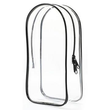 Bolsa de PVC con llavero para peluches y minifiguras Labubu de 17cm - Negra / Transparente