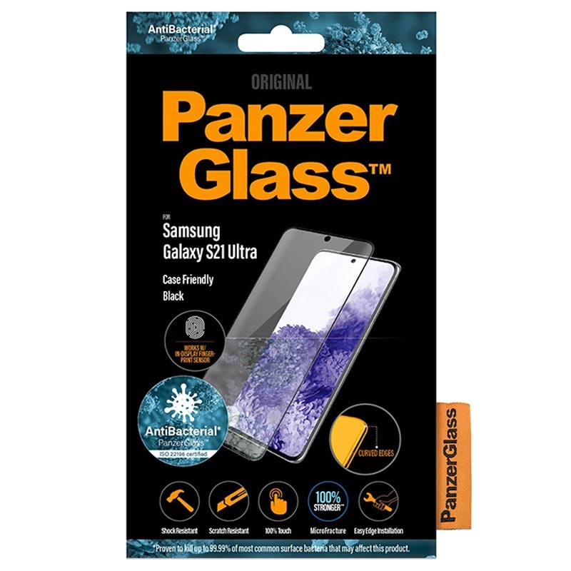 Panzerglass Cf Antibacterial Protector De Pantalla Para Samsung Galaxy S21 Ultra 5g Negro