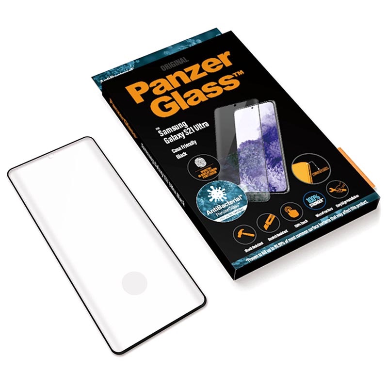 Panzerglass Cf Antibacterial Protector De Pantalla Para Samsung Galaxy S21 Ultra 5g Negro