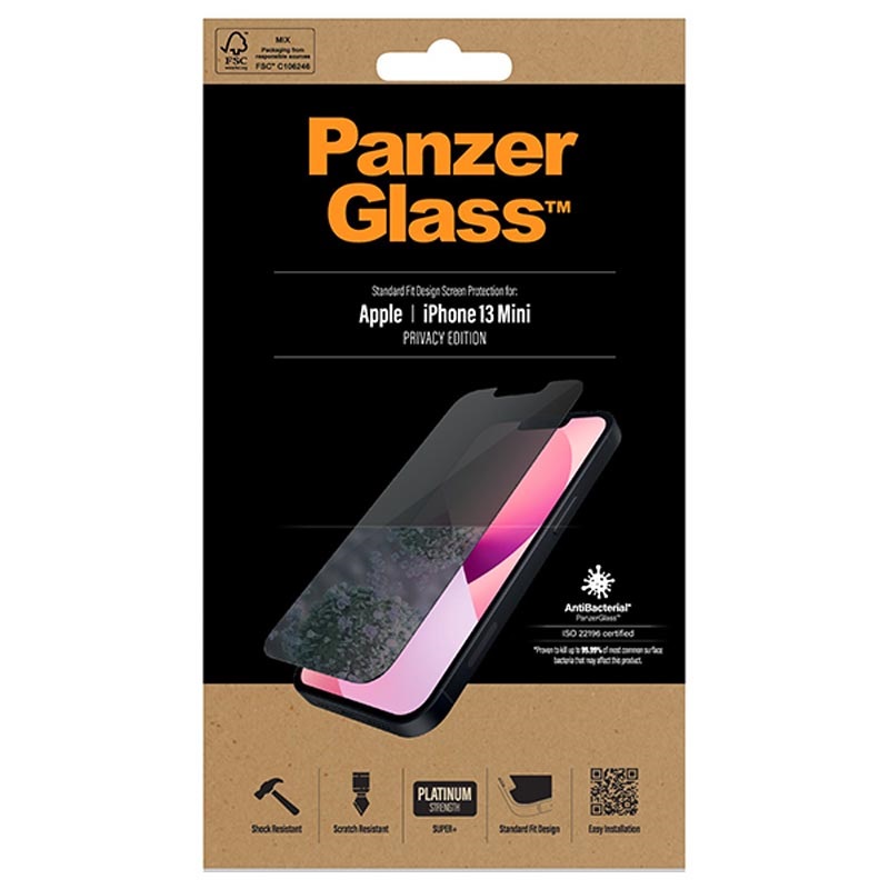 Panzer glass Funda iPhone 12 Mini Antibacteriano Transparente