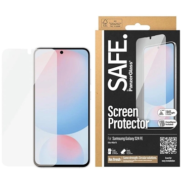 Protector de pantalla de vidrio templado PanzerGlass Safe Ultra-Wide Fit Samsung Galaxy S24 FE - 9H - Transparente