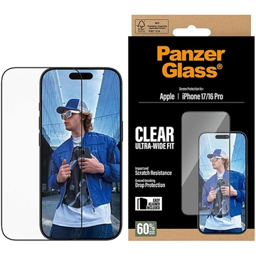 Protector de Pantalla PanzerGlass Ultra-Wide Fit EasyAligner para iPhone 17/16 Pro - Transparente