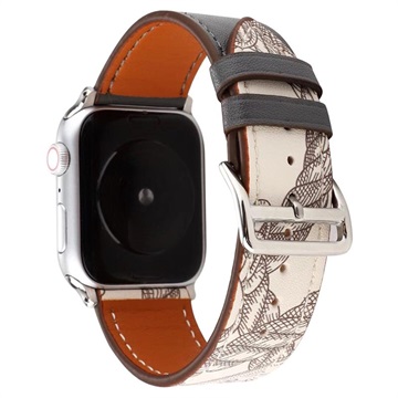 Correa de Cuero Pattern para Apple Watch Series 5/4/3/2/1 - 38mm, 40mm - Negro