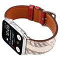 Correa de Cuero Pattern para Apple Watch Series 5/4/3/2/1 - 38mm, 40mm - Rojo