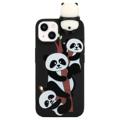 Carcasa de TPU Serie de Figuras 3D para iPhone 14 - Familia de Pandas