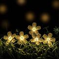 Luz de flor de melocotón 50-LED 8 modos de luz de cadena solar lámpara de decoración de jardín camino de jardín - blanco cálido