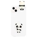 Carcasa de TPU 3D Cartoon para iPhone 14 Plus - Panda Blanco