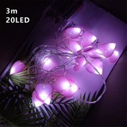 Cadena de luces LED rosa con corazones - 3m