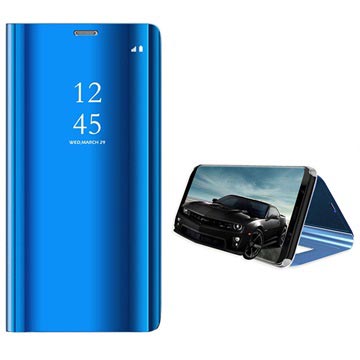 Luxury Mirror View Flip Case para Samsung Galaxy S9 - Azul