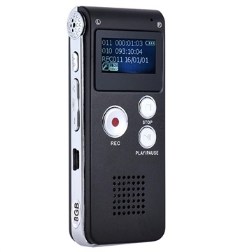 Grabadora Digital de Voz Portátil SK-012 - 8 GB - Negro