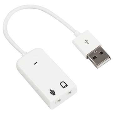 Tarjeta de Sonido USB Externa Portátil - Blanco