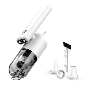 Aspirador Giratorio Portátil con Doble Luz LED - Blanco