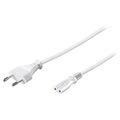 Cable de Alimentación Enchufe Euro / Jack Doble Tuerca - Blanco