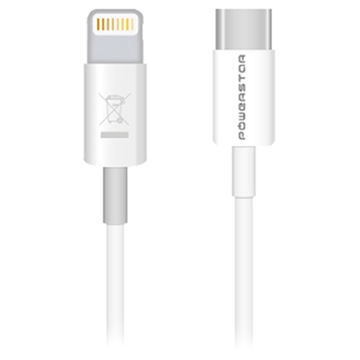 Cable USB-C / Lightning Powerstar - 1m - Blanco