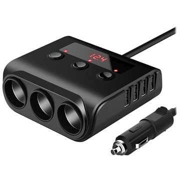 Cargador para Coche con Cable USB-C y 2x USB Puertos Q2Power - 3.1A