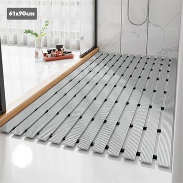 Alfombrilla de ducha y baño antideslizante Premium - 61x90cm - Gris