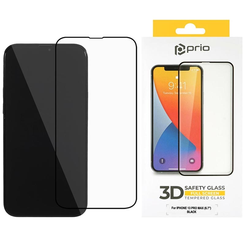 Protector de Pantalla - 9H - Prio 3D para iPhone 13 Pro Max/14 Plus - Negro