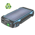 Batería Externa / Cargador Solar Resistente al Agua - 20000mAh - Verde