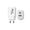 Prio PWC-1204 Cargador rápido de pared - 25W PD USB-C, 18W QC3.0 USB-A - Blanco