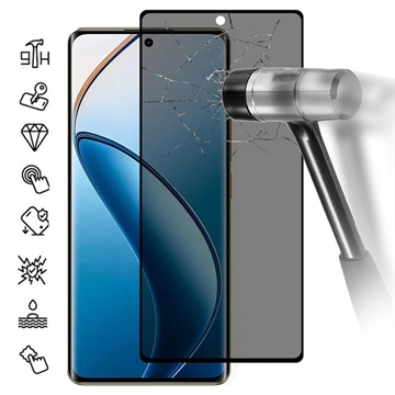 Protector de Pantalla de Cobertura Completa Privacy para Realme 12 Pro/12 Pro+ - Borde Negro